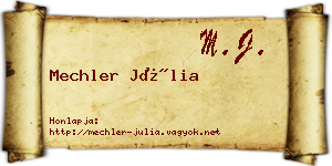 Mechler Júlia névjegykártya